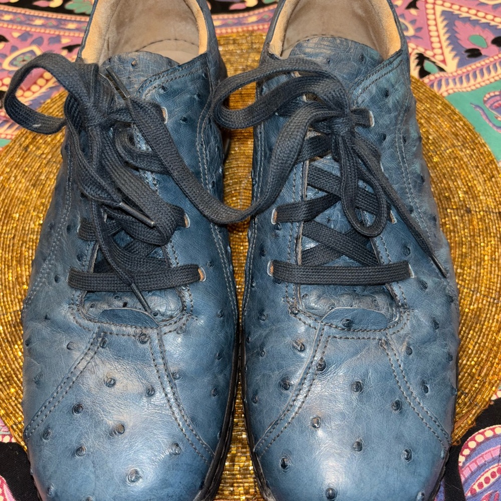 Giorgio’s of Palm Beach  Genuine Ostrich Leather Lace-Up Shoes